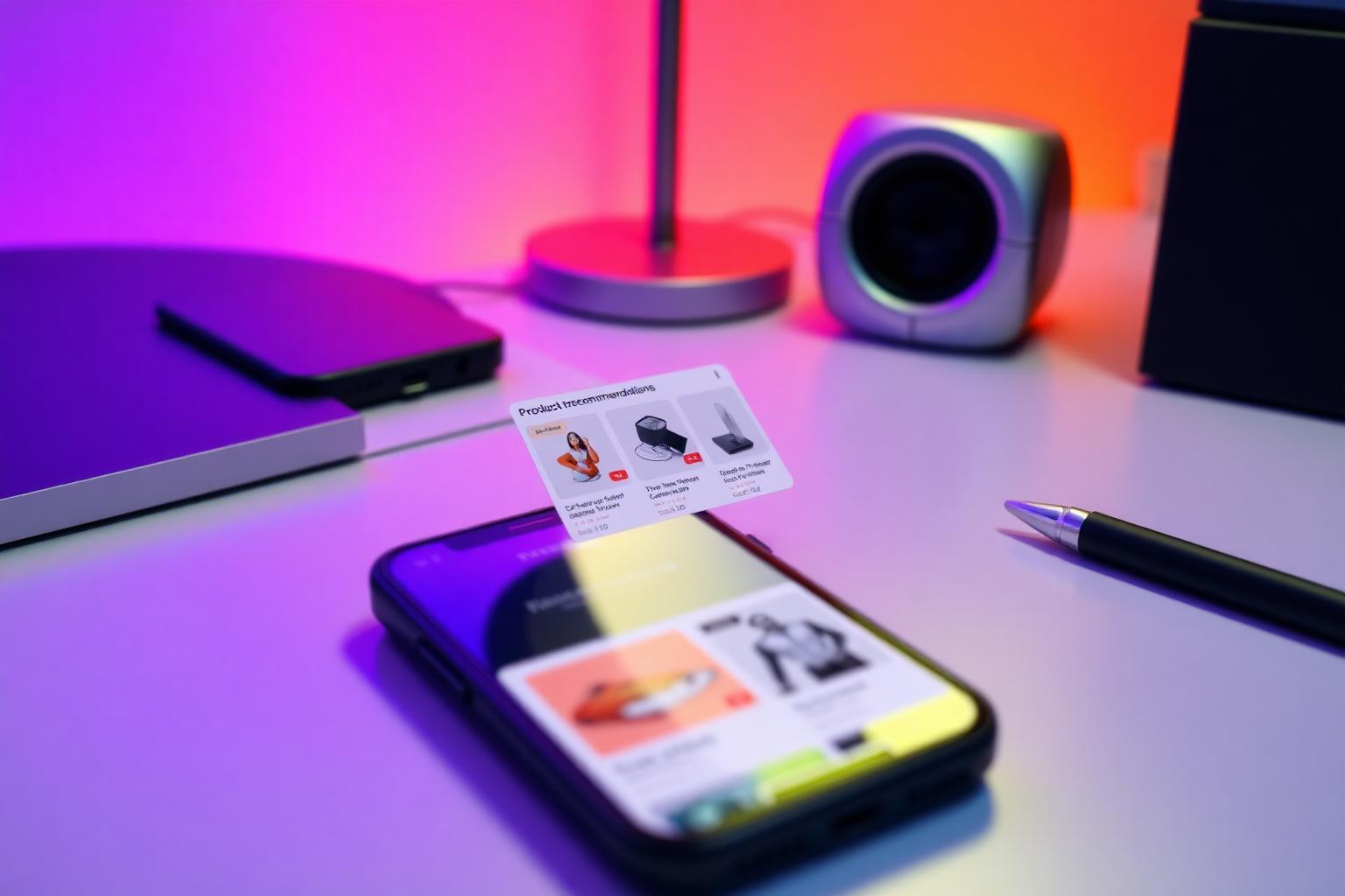 Creator hub on a phone with organized product recommendation cards — affiliate links bio page