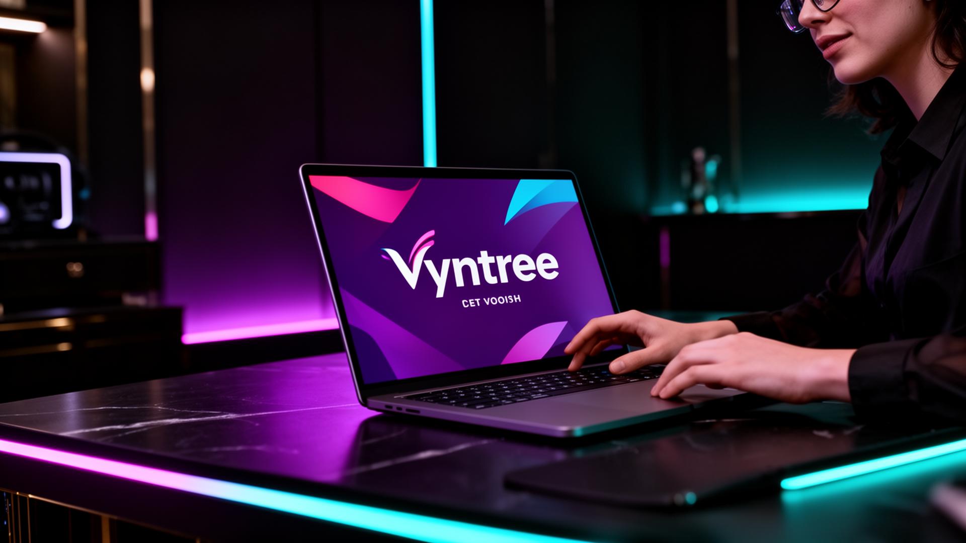 Creator negotiating a brand deal on a laptop in a premium dark workspace