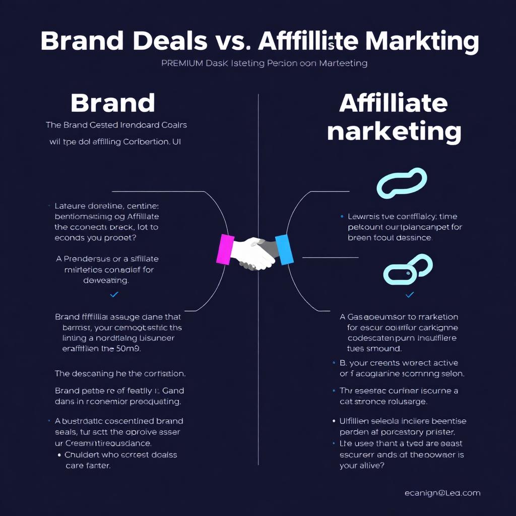 Infographic comparing Brand Deals vs Affiliate Marketing