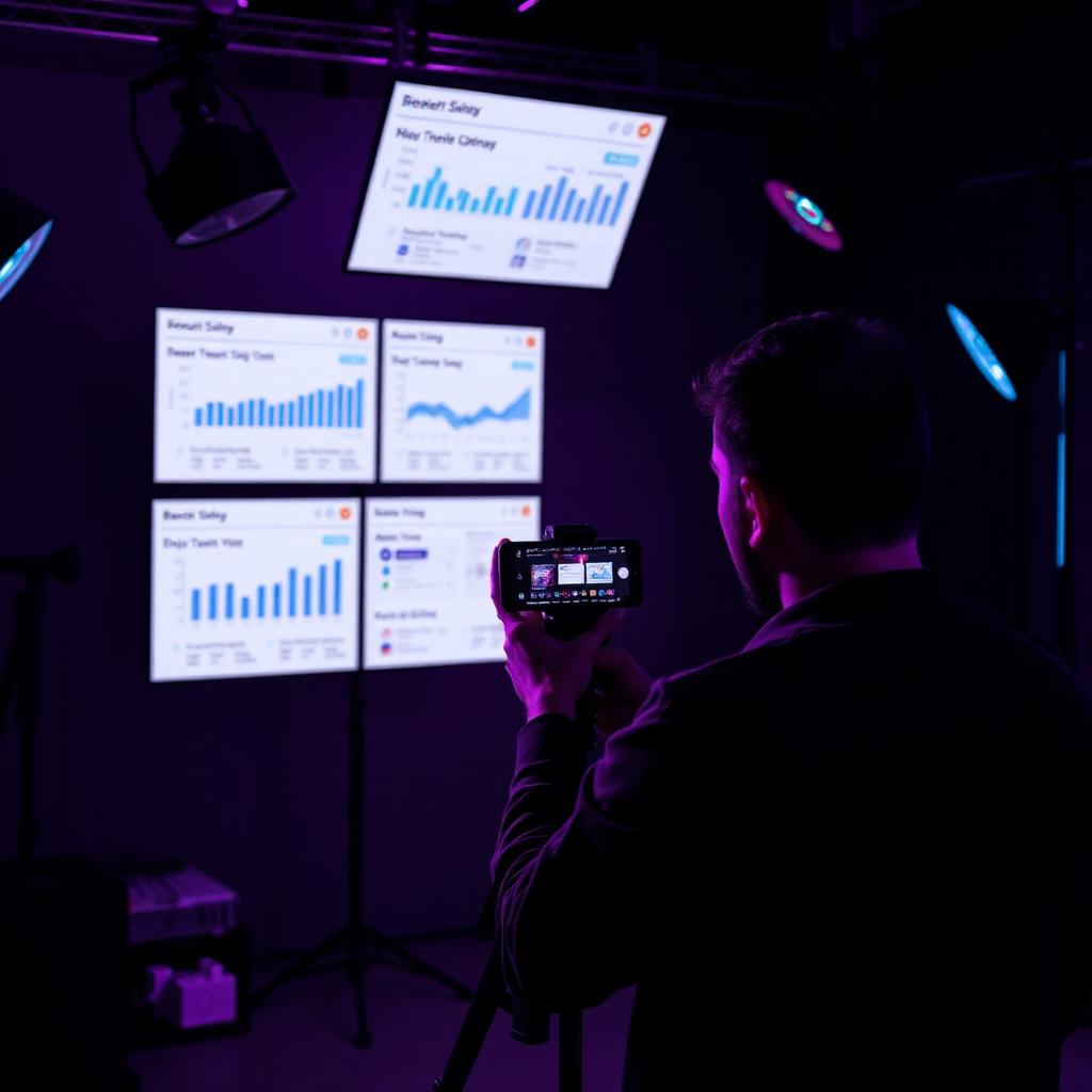 Premium TikTok creator workspace with analytics and brand collaboration dashboard