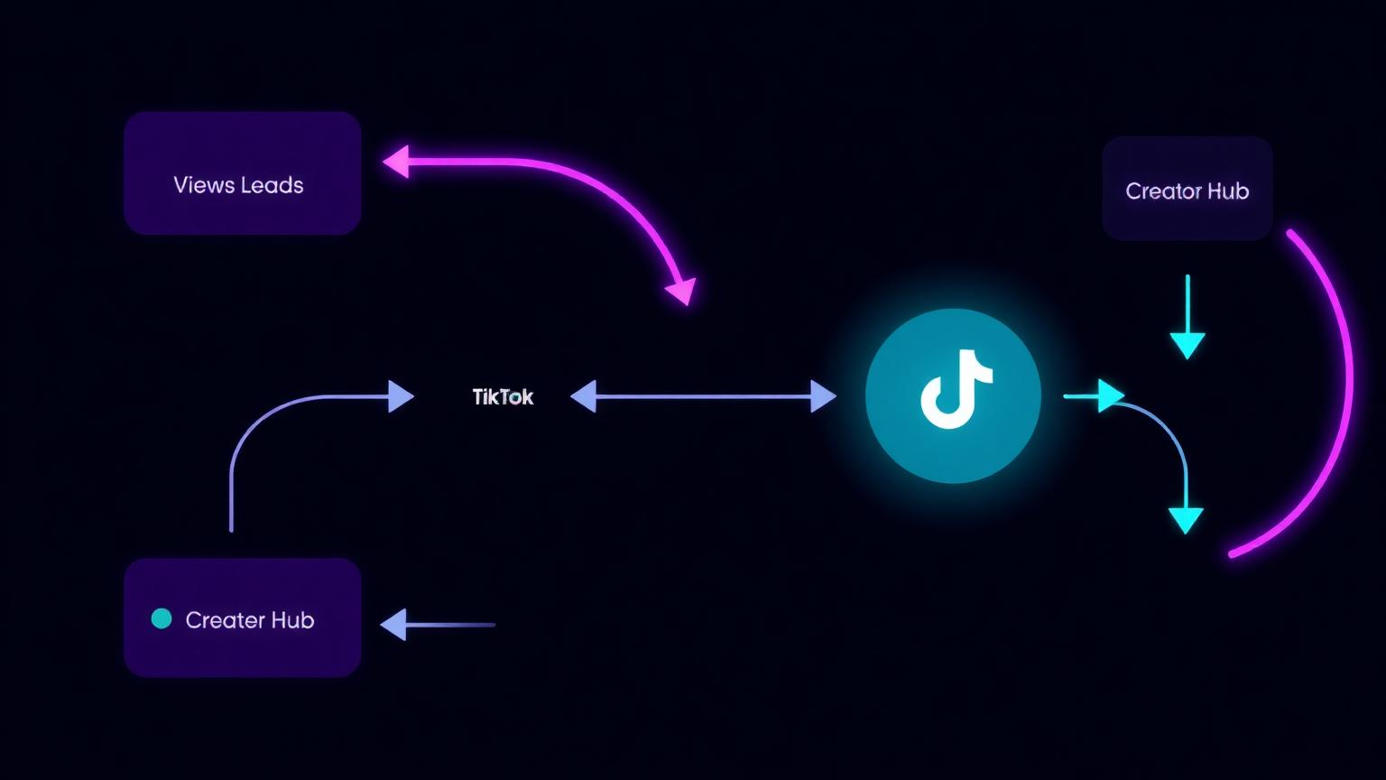 TikTok views to creator hub income flow diagram