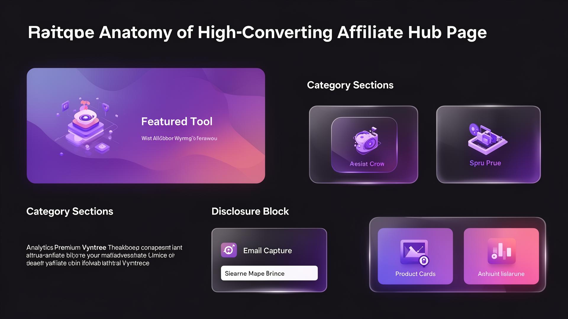 Infographic showing the anatomy of a high-converting affiliate hub page